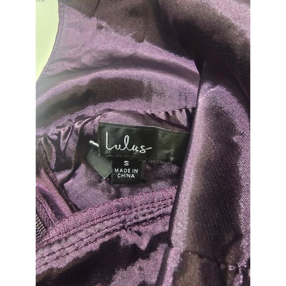 LULU'S S Enchant My Love Dark Purple V-Neck Long Sleeve Maxi Dress NEW B56 - Picture 10 of 10